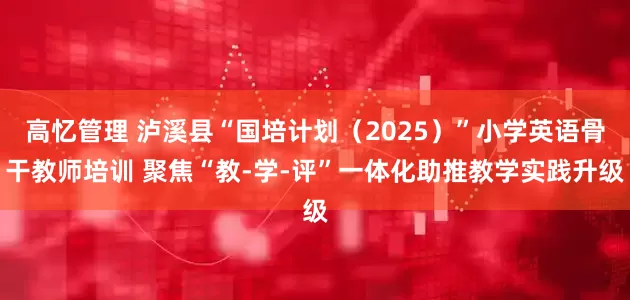 高忆管理 泸溪县“国培计划（2025）”小学英语骨干教师培训 聚焦“教-学-评”一体化助推教学实践升级